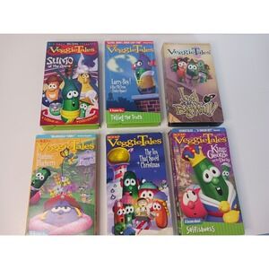 VeggieTales VHS Tapes Lot of 6 Children Christian Family Values Veggie Tales